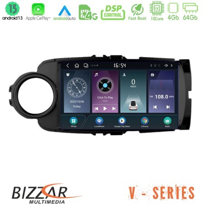 Bizzar V Series Toyota Yaris 10core Android13 4+64GB Navigation Multimedia Tablet 9