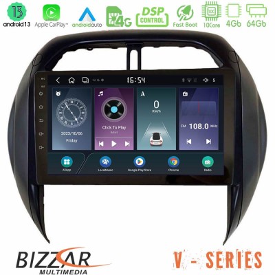 Bizzar V Series Toyota RAV4 2001-2005 (Auto A/C) 10core Android13 4+64GB Navigation Multimedia Tablet 9