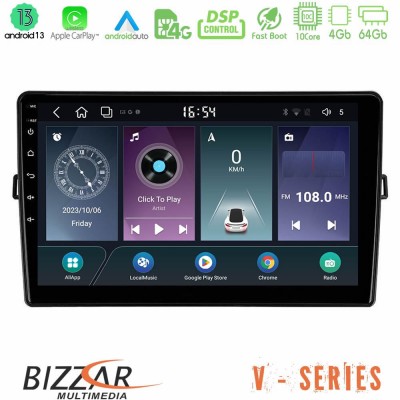 Bizzar V Series Toyota Auris 10core Android13 4+64GB Navigation Multimedia Tablet 10