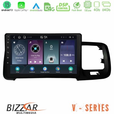 Bizzar V Series Volvo S60 2010-2018 10core Android13 4+64GB Navigation Multimedia Tablet 9