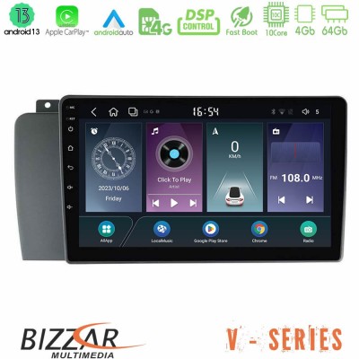Bizzar V Series Volvo S60 2004-2009 10core Android13 4+64GB Navigation Multimedia Tablet 9