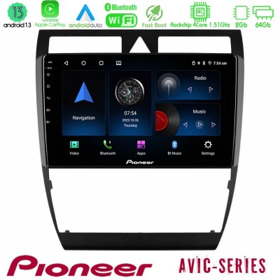 Pioneer AVIC 4Core Android13 2+64GB Audi A6 (C5) 1997-2004 Navigation Multimedia Tablet 9