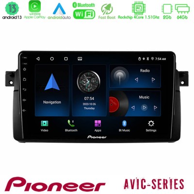 Pioneer AVIC 4Core Android13 2+64GB BMW E46 Navigation Multimedia Tablet 9