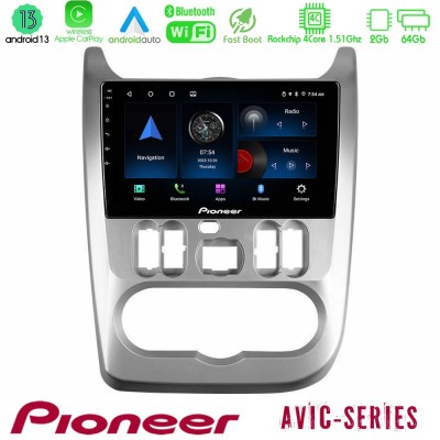 Pioneer AVIC 4Core Android13 2+64GB Dacia Duster/Sandero/Logan Navigation Multimedia Tablet 9
