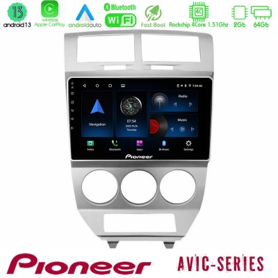 Pioneer AVIC 4Core Android13 2+64GB Dodge Caliber 2006-2011 Navigation Multimedia Tablet 10