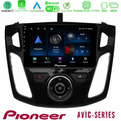 Pioneer AVIC 4Core Android13 2+64GB Ford Focus 2012-2018 Navigation Multimedia Tablet 9