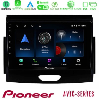 Pioneer AVIC 4Core Android13 2+64GB Ford Ranger 2017-2022 Navigation Multimedia Tablet 9