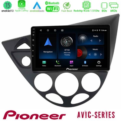 Pioneer AVIC 4Core Android13 2+64GB Ford Focus 1999-2004 Navigation Multimedia Tablet 9
