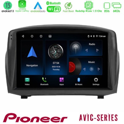 Pioneer AVIC 4Core Android13 2+64GB Ford Fiesta 2008-2012 Navigation Multimedia Tablet 9