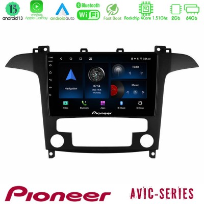Pioneer AVIC 4Core Android13 2+64GB Ford S-Max 2006-2012 Navigation Multimedia Tablet 9