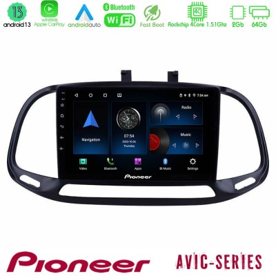 Pioneer AVIC 4Core Android13 2+64GB Fiat Doblo 2015-2022 Navigation Multimedia Tablet 9