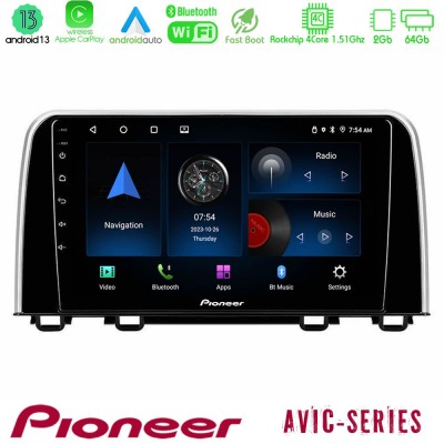 Pioneer AVIC 4Core Android13 2+64GB Honda CR-V 2019-> Navigation Multimedia Tablet 10