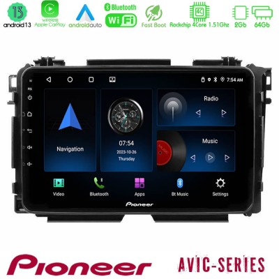 Pioneer AVIC 4Core Android13 2+64GB Honda HR-V Navigation Multimedia Tablet 9