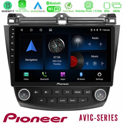Pioneer AVIC 4Core Android13 2+64GB Honda Accord 2002-2008 Navigation Multimedia Tablet 10