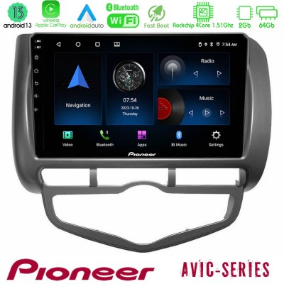 Pioneer AVIC 4Core Android13 2+64GB Honda Jazz 2002-2008 (Auto A/C) Navigation Multimedia Tablet 9