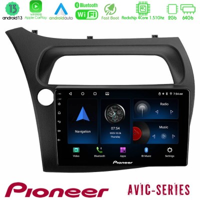 Pioneer AVIC 4Core Android13 2+64GB Honda Civic Navigation Multimedia Tablet 9