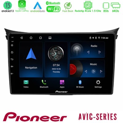Pioneer AVIC 4Core Android13 2+64GB Hyundai i30 2012-2017 Navigation Multimedia Tablet 9