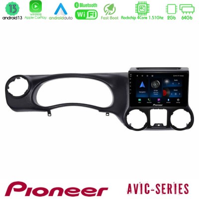 Pioneer AVIC 4Core Android13 2+64GB Jeep Wrangler 2011-2014 Navigation Multimedia Tablet 9