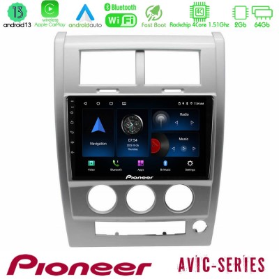 Pioneer AVIC 4Core Android13 2+64GB Jeep Cherokee (KK) 2008-2012 Navigation Multimedia Tablet 10