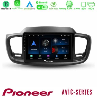 Pioneer AVIC 4Core Android13 2+64GB Kia Sorento 2018-2021 Navigation Multimedia Tablet 9