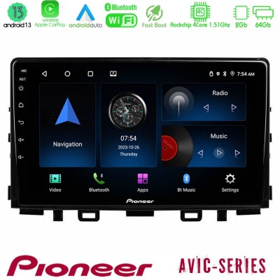 Pioneer AVIC 4Core Android13 2+64GB Kia Stonic Navigation Multimedia Tablet 9