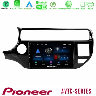 Pioneer AVIC 4Core Android13 2+64GB Kia Rio 2015-2017 Navigation Multimedia Tablet 9