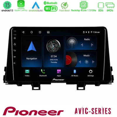 Pioneer AVIC 4Core Android13 2+64GB Kia Picanto 2017-2021 Navigation Multimedia Tablet 9
