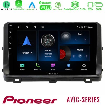 Pioneer AVIC 4Core Android13 2+64GB Kia Ceed 2018-2023 Navigation Multimedia Tablet 9