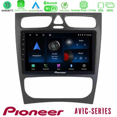 Pioneer AVIC 4Core Android13 2+64GB Mercedes C Class (W203) Navigation Multimedia Tablet 9