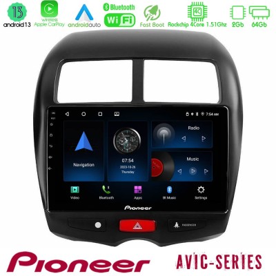 Pioneer AVIC 4Core Android13 2+64GB Mitsubishi ASX Navigation Multimedia Tablet 10