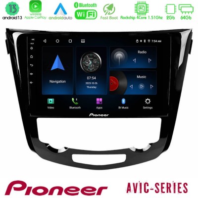 Pioneer AVIC 4Core Android13 2+64GB Nissan Qashqai J11 (AUTO A/C) Navigation Multimedia Tablet 10