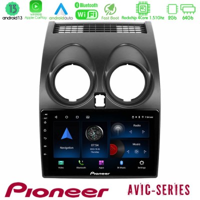 Pioneer AVIC 4Core Android13 2+64GB Nissan Qashqai J10 Navigation Multimedia Tablet 9