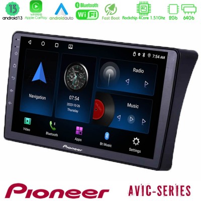 Pioneer AVIC 4Core Android13 2+64GB Nissan Navara D40 Navigation Multimedia Tablet 9