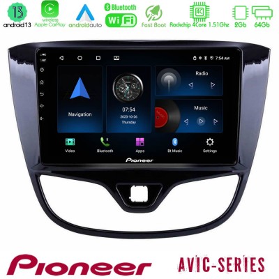 Pioneer AVIC 4Core Android13 2+64GB Opel Karl 2017-2019 Navigation Multimedia Tablet 9
