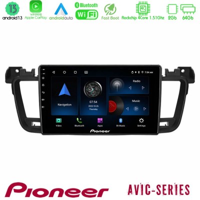 Pioneer AVIC 4Core Android13 2+64GB Peugeot 508 2010-2018 Navigation Multimedia Tablet 9