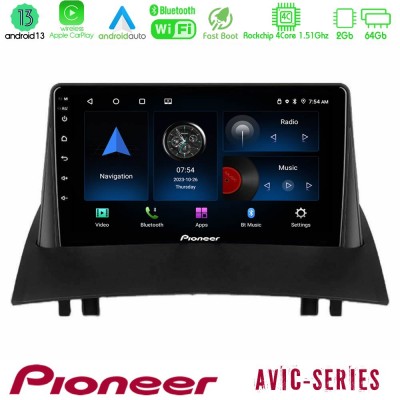 Pioneer AVIC 4Core Android13 2+64GB Renault Megane 2 2002-2008 Navigation Multimedia Tablet 9