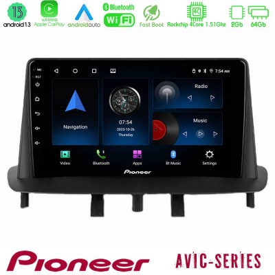 Pioneer AVIC 4Core Android13 2+64GB Renault Megane 3 2009-2013 Navigation Multimedia Tablet 9