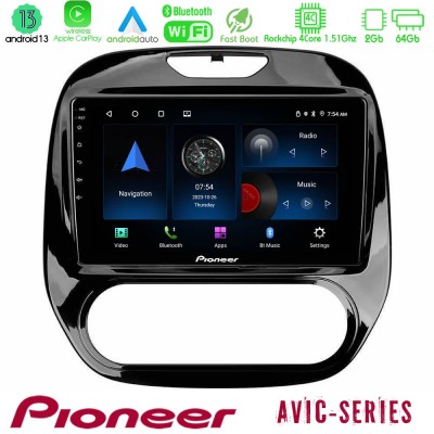 Pioneer AVIC 4Core Android13 2+64GB Renault Captur 2013-2019 (Manual AC) Navigation Multimedia Tablet 9