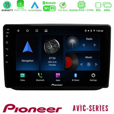 Pioneer AVIC 4Core Android13 2+64GB Skoda Fabia 2007-2014 Navigation Multimedia Tablet 10