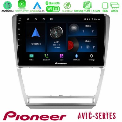 Pioneer AVIC 4Core Android13 2+64GB Skoda Octavia 5 Navigation Multimedia Tablet 10