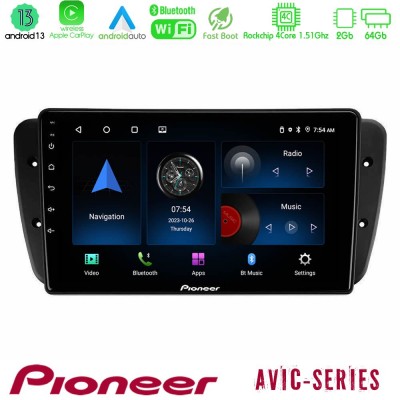 Pioneer AVIC 4Core Android13 2+64GB Seat Ibiza 2008-2012 Navigation Multimedia Tablet 9