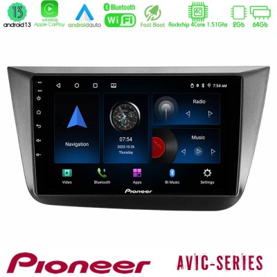 Pioneer AVIC 4Core Android13 2+64GB Seat Altea 2004-2015 Navigation Multimedia Tablet 9