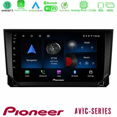 Pioneer AVIC 4Core Android13 2+64GB Seat Arona/Ibiza Navigation Multimedia Tablet 9