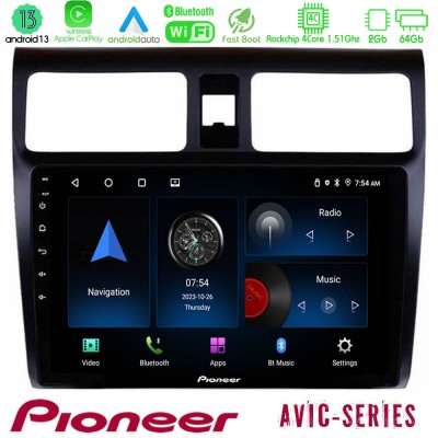 Pioneer AVIC 4Core Android13 2+64GB Suzuki Swift 2005-2010 Navigation Multimedia Tablet 10