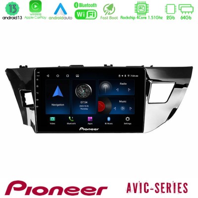 Pioneer AVIC 4Core Android13 2+64GB Toyota Corolla 2014-2016 Navigation Multimedia Tablet 9