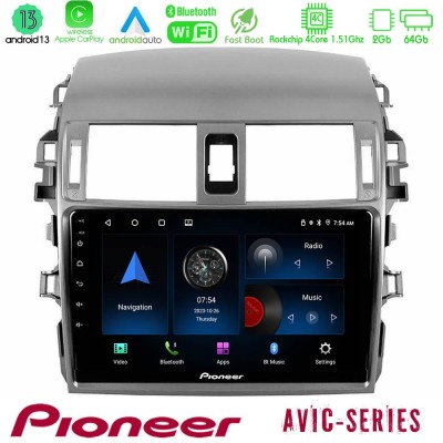 Pioneer AVIC 4Core Android13 2+64GB Toyota Corolla 2008-2010 Navigation Multimedia Tablet 9