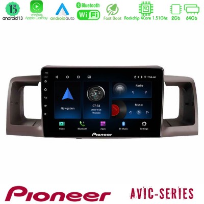 Pioneer AVIC 4Core Android13 2+64GB Toyota Corolla 2002-2006 Navigation Multimedia Tablet 9