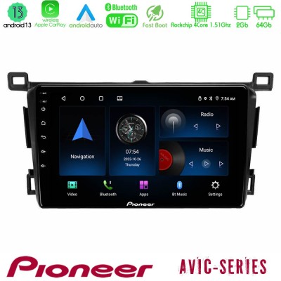 Pioneer AVIC 4Core Android13 2+64GB Toyota RAV4 2013-2018 Navigation Multimedia Tablet 9