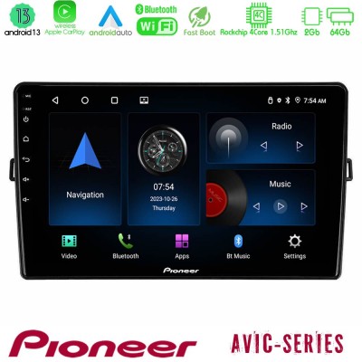 Pioneer AVIC 4Core Android13 2+64GB Toyota Auris Navigation Multimedia Tablet 10
