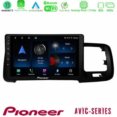 Pioneer AVIC 4Core Android13 2+64GB Volvo S60 2010-2018 Navigation Multimedia Tablet 9